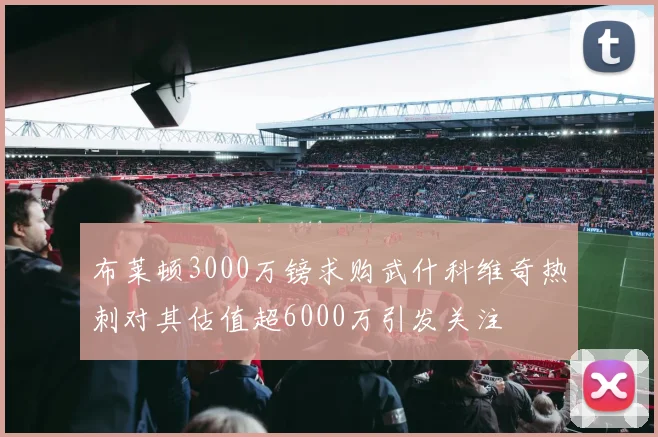 布莱顿3000万镑求购武什科维奇热刺对其估值超6000万引发关注